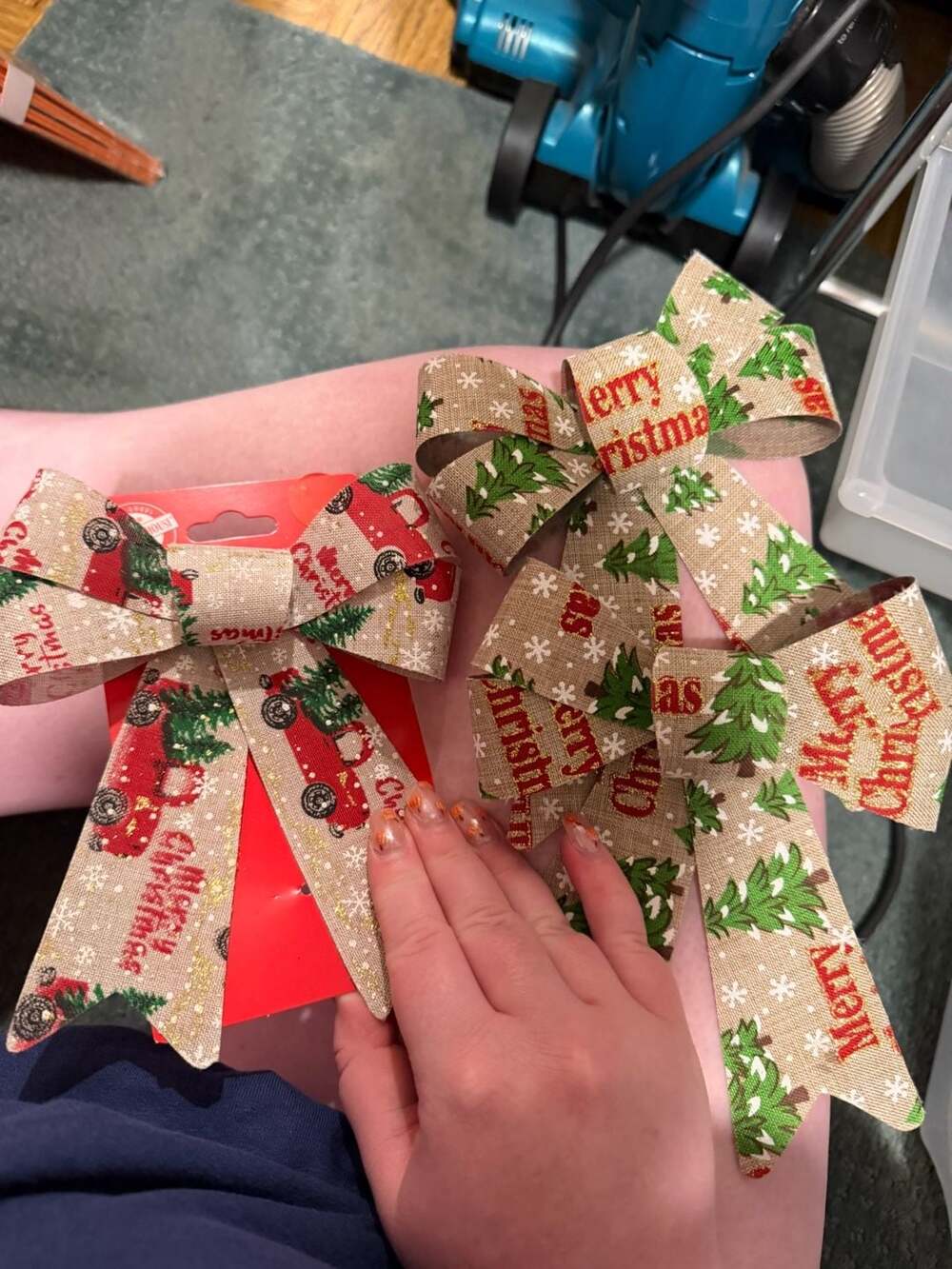 Christmas Burlap Bows Bundle of 3